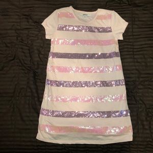 DKNY | PINK & REFLECTIVE SEQUIN | T-SHIRT DRESS